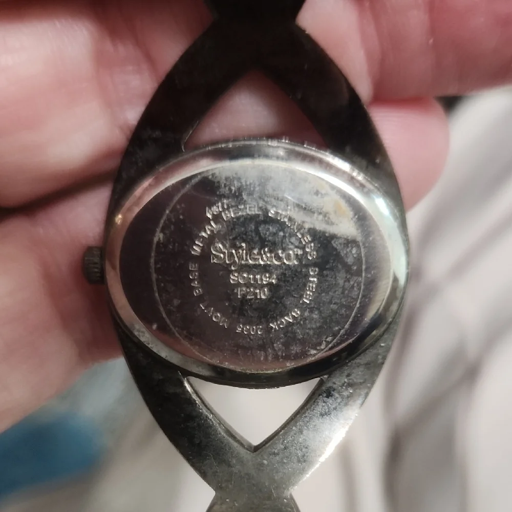 Style & Co. Women's‎ Black and Silver Crystal Watch